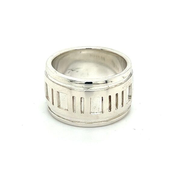 Tiffany & Co Estate Atlas Ring Size 5 Silver 11 mm TIF382 - Picture 7 of 7